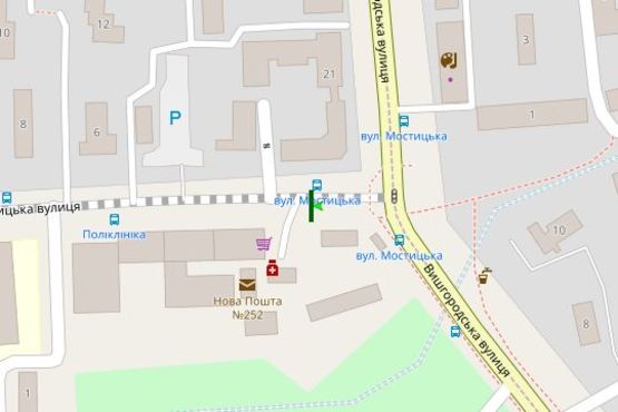 Схема рекламной плоскости по адресу Мостицька вул. - Вишгородська вул.