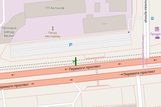 Схема рекламної площини за адресою Перемоги просп., 100/1