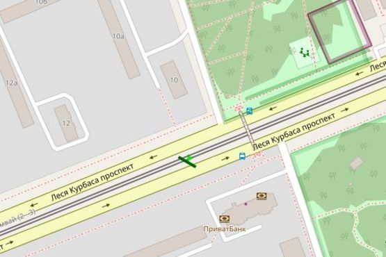 Схема рекламной плоскости по адресу Леся Курбаса просп., 9 на розподілювачі