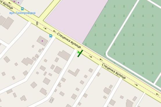 Схема рекламної площини за адресою Стеценка вул. - Садова вул., 20/2
