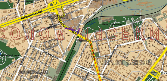 Схема рекламной плоскости по адресу ул. Гетьмана,Караваевы дачи