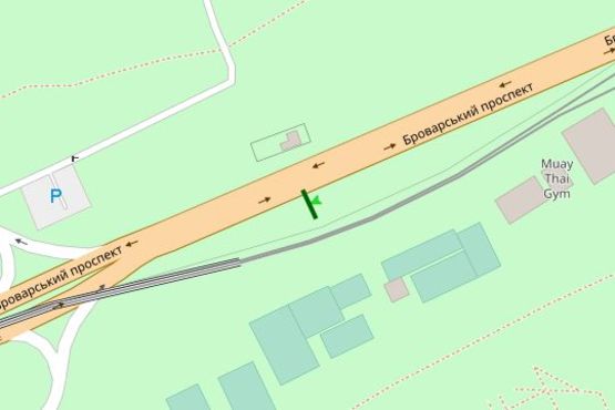 Схема рекламной плоскости по адресу Броварський просп., 100м до мосту Метро  (в напр. моста Метро)