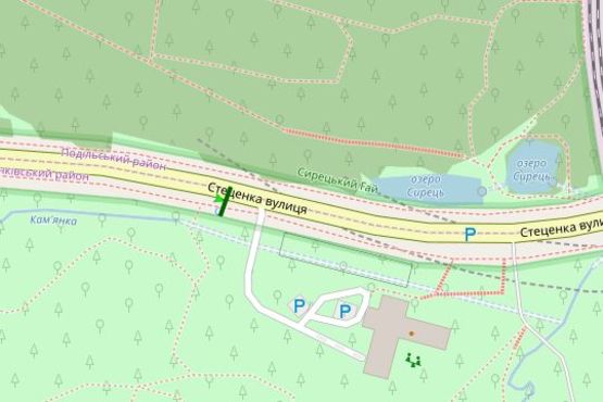 Схема рекламной плоскости по адресу Стеценка вул.,  зуп."Родник" (в напрямку Олени Теліги)