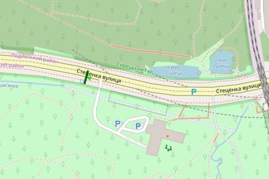 Схема рекламной плоскости по адресу Стеценка вул.,  зуп."Родник" (в напрямку Палладіна академіка)