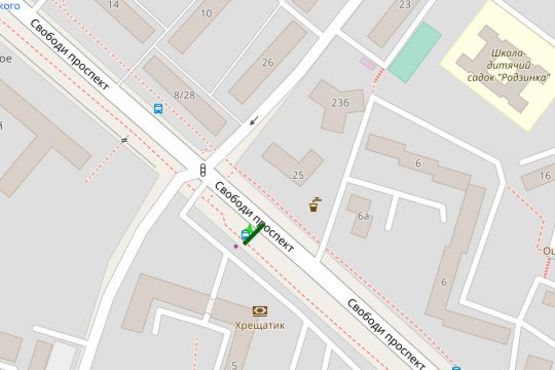 Схема рекламної площини за адресою Свободи просп., 5