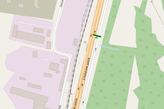 Схема рекламної площини за адресою Столичне шосе, "ЖК SVITLO PARK" 1,7 км до Південого мосту (в напрямку Південого мосту)