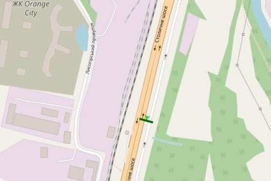 Схема рекламной плоскости по адресу Столичне шосе, "ЖК SVITLO PARK" 1,7 км до Південого мосту (в напрямку Конча-Заспи)