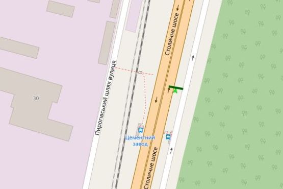 Схема рекламної площини за адресою Столичне шосе, 2 км до Південого мосту