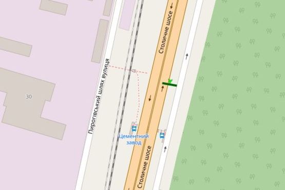 Схема рекламної площини за адресою Столичне шосе, 2 км до Південого мосту