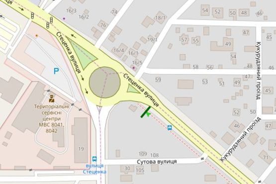 Схема рекламной плоскости по адресу Стеценка вул. - Академіка Туполєва вул.