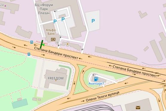 Схема рекламної площини за адресою Бандери Степана просп. (Московський просп.), 9