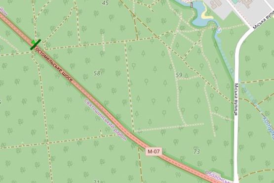 Схема рекламной плоскости по адресу Гостомельське шосе, 3,1 км від КП (в напрямку Києва)