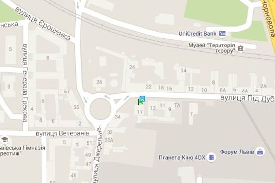 Схема рекламной плоскости по адресу Під Дубом вул., 17
