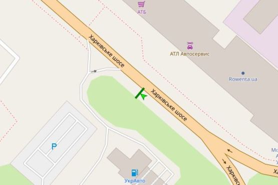 Схема рекламної площини за адресою Харківське шосе, 201-203, напроти