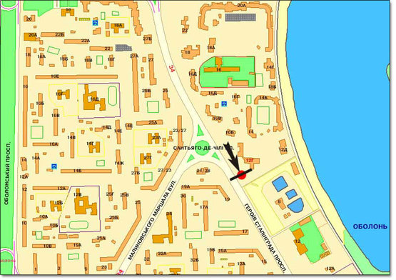 Схема рекламной плоскости по адресу ул.Героев Сталинграда,/ пл.Сантьяго де Чили напр.на Московский пр. (на светофоре)