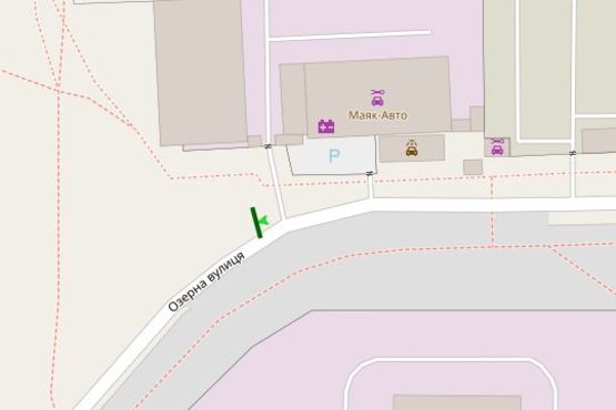 Схема рекламной плоскости по адресу Озерна вул., 1