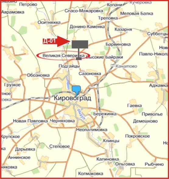 Схема рекламной плоскости по адресу с.Большая Северинка