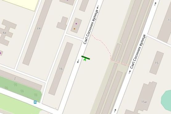 Схема рекламной плоскости по адресу Сім`ї Сосніних вул., 16 напроти (в напрямку Академіка Корольова)