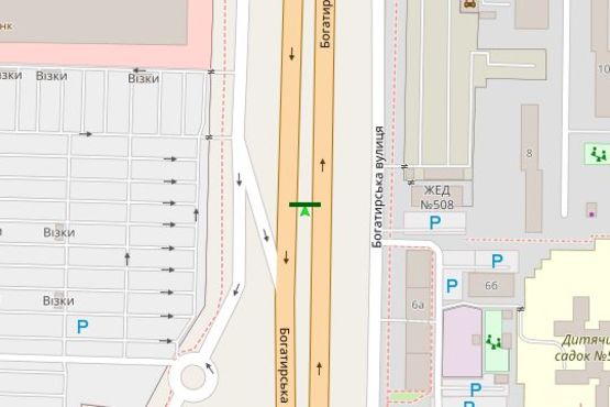 Схема рекламной плоскости по адресу Богатирська вул., 6 напроти "Епіцентру" (в напрямку Вишгорода)