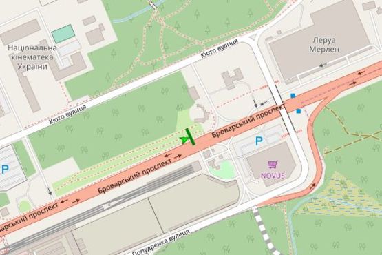 Схема рекламной плоскости по адресу Броварський просп., №18 напроти