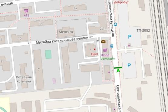 Схема рекламної площини за адресою Святошинська вул., напроти №18