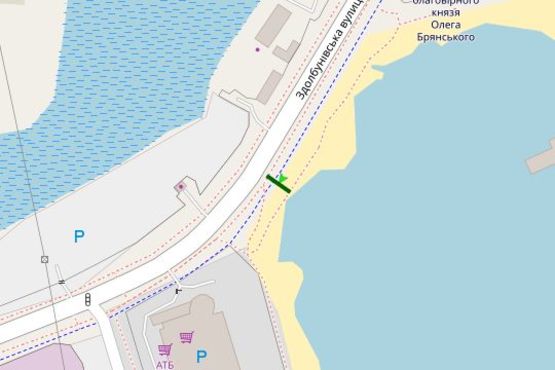 Схема рекламной плоскости по адресу Здолбунівська вул., біля озера "Сонячне"