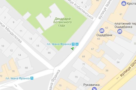Схема рекламної площини за адресою Івана Франка пл. - Івана Франка вул.