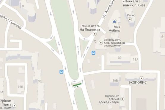 Схема рекламної площини за адресою Петра Григоренка просп., 39 (в напр. Бажана Миколи просп. )