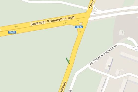 Схема рекламной плоскости по адресу Мінський просп., : Нова Кільцева дорога; №1 (110м до пересечения з Новой Кільцевої дорогой)