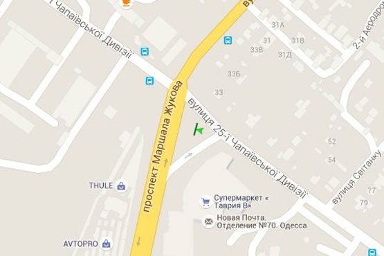 Схема рекламной плоскости по адресу Інглезі вул. (25-ої Чапаєвської Дивізії вул.) - Небесної Сотні просп. (Маршала Жукова просп.) (права, від вул. Королева)