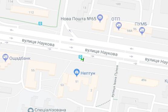 Схема рекламной плоскости по адресу Наукова вул., 51