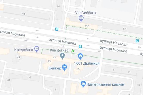 Схема рекламной плоскости по адресу Наукова вул., 29