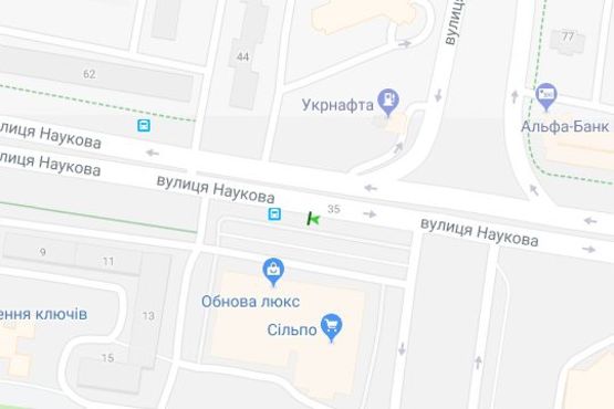 Схема рекламної площини за адресою Наукова вул., 35-а