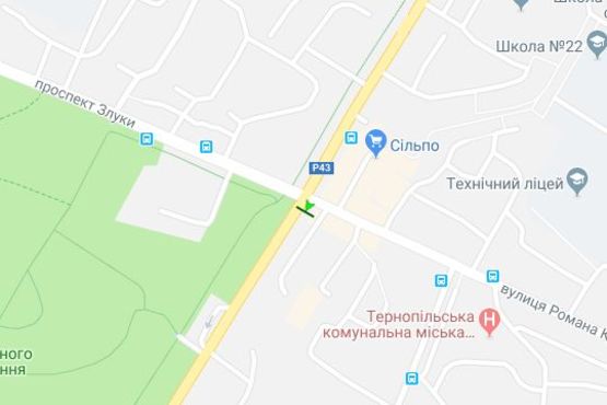 Схема рекламной плоскости по адресу 15-го Квітня вул. - Романа Купчинського вул. - Злуки просп.