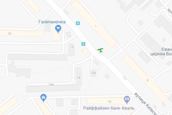 Схема рекламной плоскости по адресу Київська вул., 1