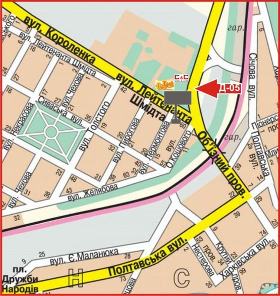 Схема рекламной плоскости по адресу район Аэропорта