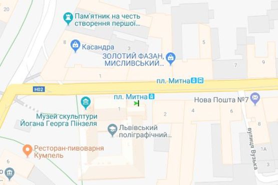 Схема рекламної площини за адресою Митна пл. - Личаківська вул., (№2)