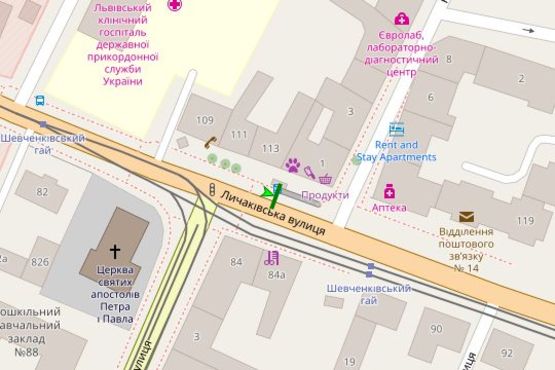 Схема рекламной плоскости по адресу Личаківська вул., 113