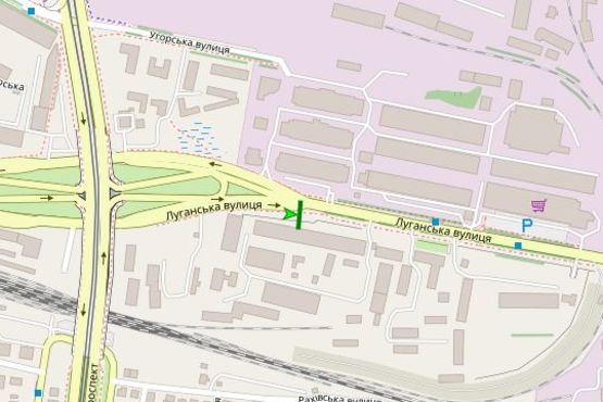 Схема рекламной плоскости по адресу Луганська вул. (Сихівський міст)