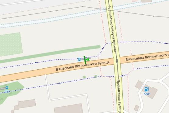 Схема рекламной плоскости по адресу Вячеслава Липинського вул. - Івана Миколайчука вул.