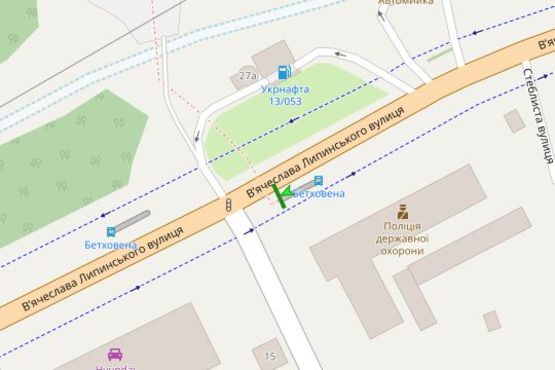 Схема рекламної площини за адресою Вячеслава Липинського вул., 44