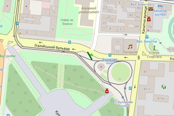 Схема рекламної площини за адресою Італійський бульв. - Гімназична вул.