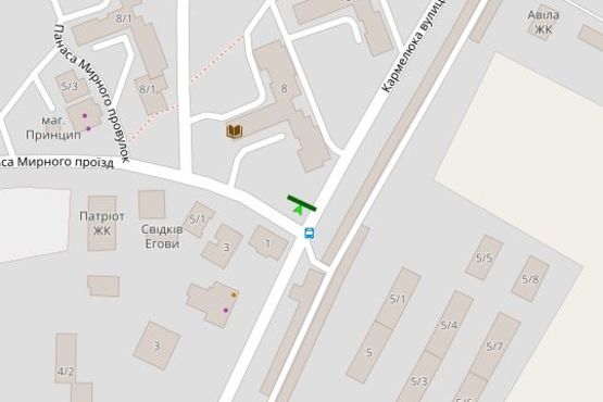 Схема рекламної площини за адресою Кармелюка вул., 8