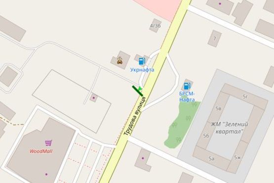 Схема рекламної площини за адресою Трудова вул., 6-а