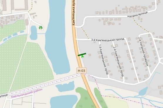 Схема рекламной плоскости по адресу Кам`янецька вул. (в'їзд в місто)