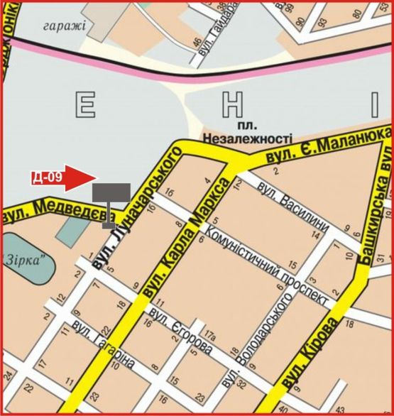 Схема рекламной плоскости по адресу ул.Луначарского