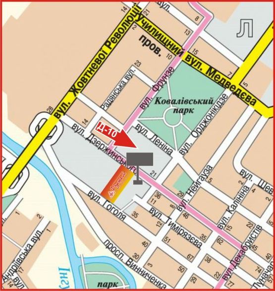 Схема рекламной плоскости по адресу ул.Дзержинского