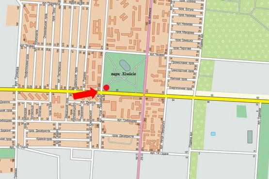 Схема рекламной плоскости по адресу Кошки ул. (бывш. Люксембург ул.) / Химиков пр., парк Химиков, возле супермаркета "АТБ"