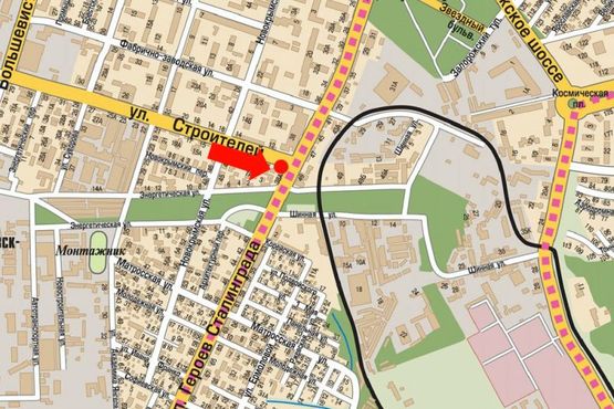 Схема рекламной плоскости по адресу Строителей ул. / Хмельницкого пр. (бывш. Героев Сталинграда ул.)