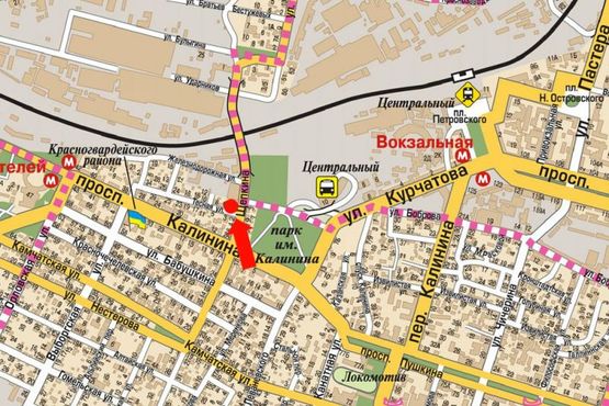 Схема рекламной плоскости по адресу Щепкина ул. / Произвольная ул.